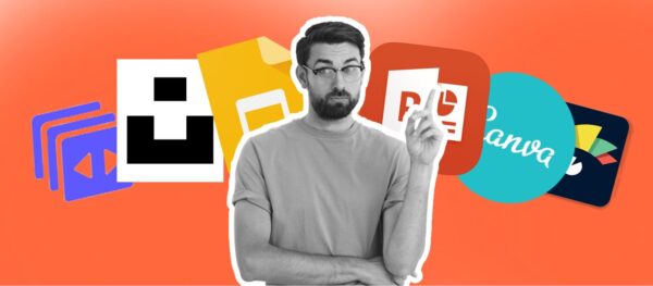 Парень думает о том, какой сервис для создания презентации ему выбрать